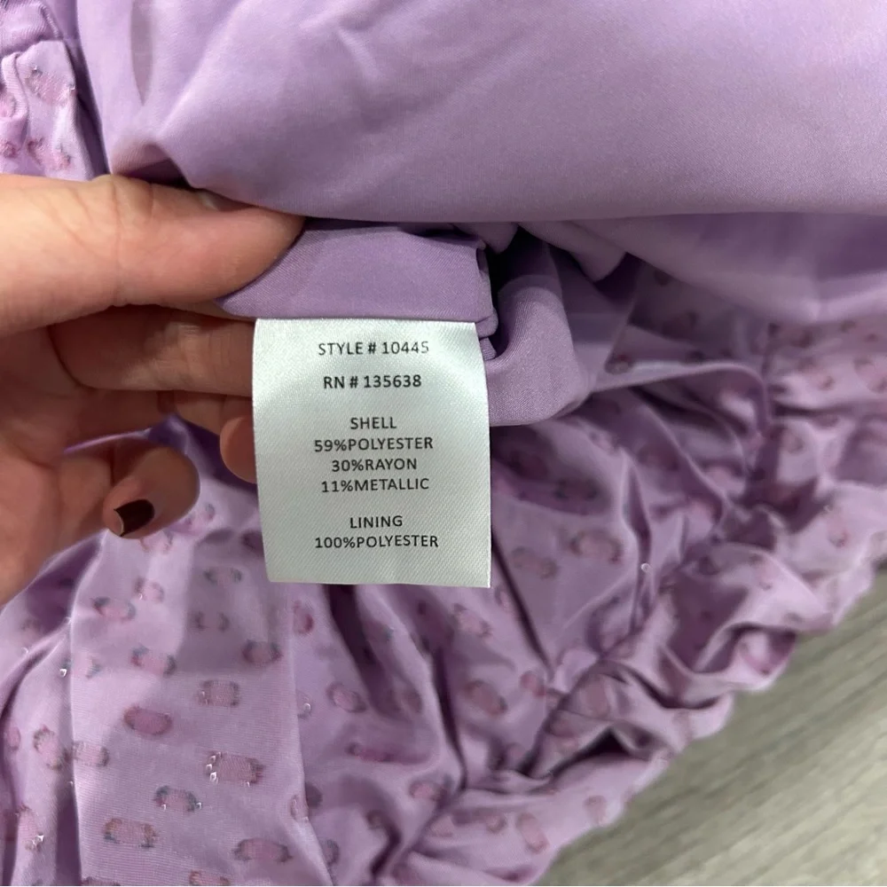 HUTCH x Anthropologie Wren Mini Dress Lilac Ruched Off the Shoulder Dress - Picture 10 of 12